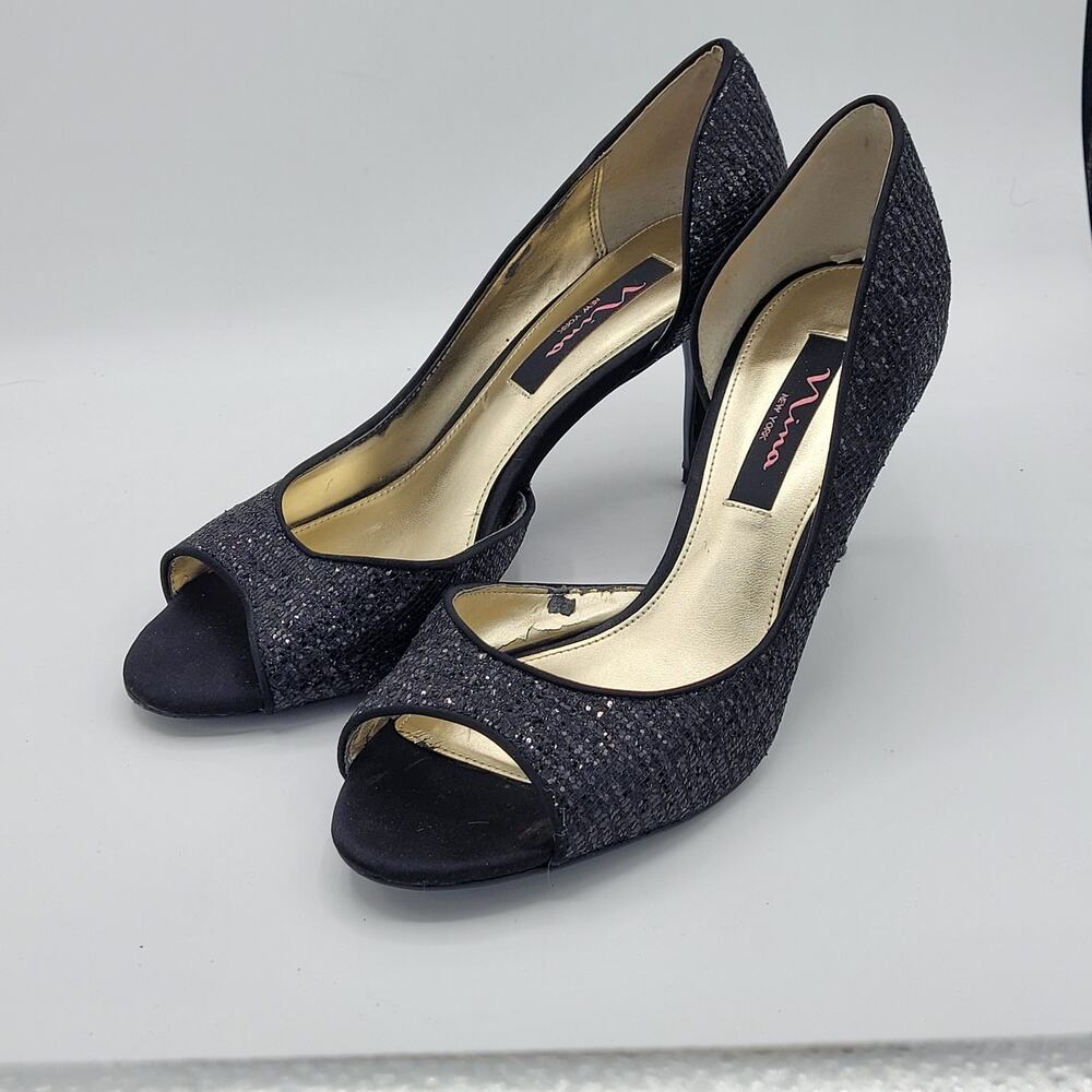 Nina Women's Fern GM Sandals sparkle black gold size 8.5